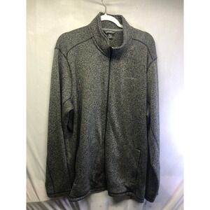 Eddie Bauer T2xl Charcoal Gray Long Sleeve Full Zip Sweater